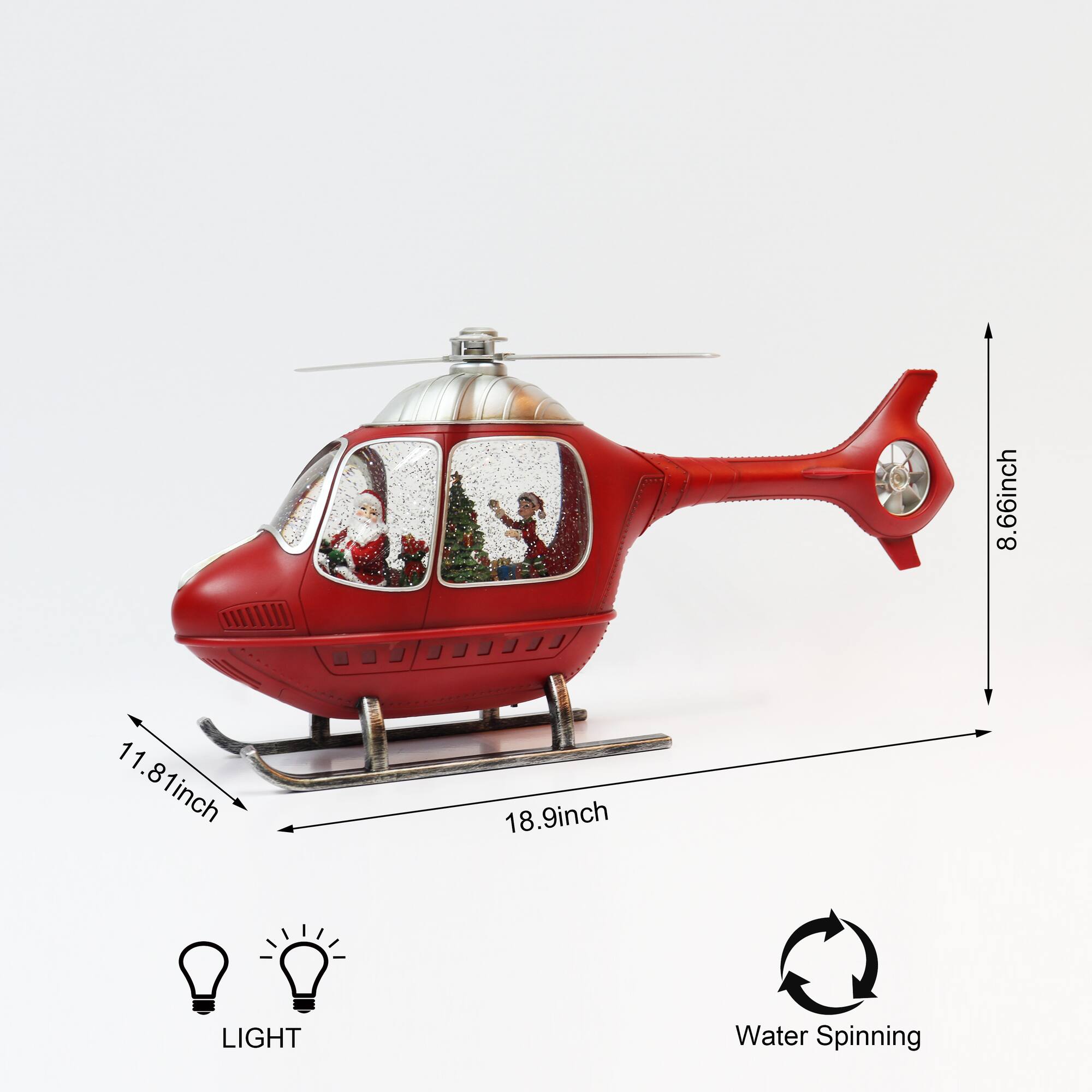 Moments in Time 8.7" Animated Acrylic Helicopter Décor